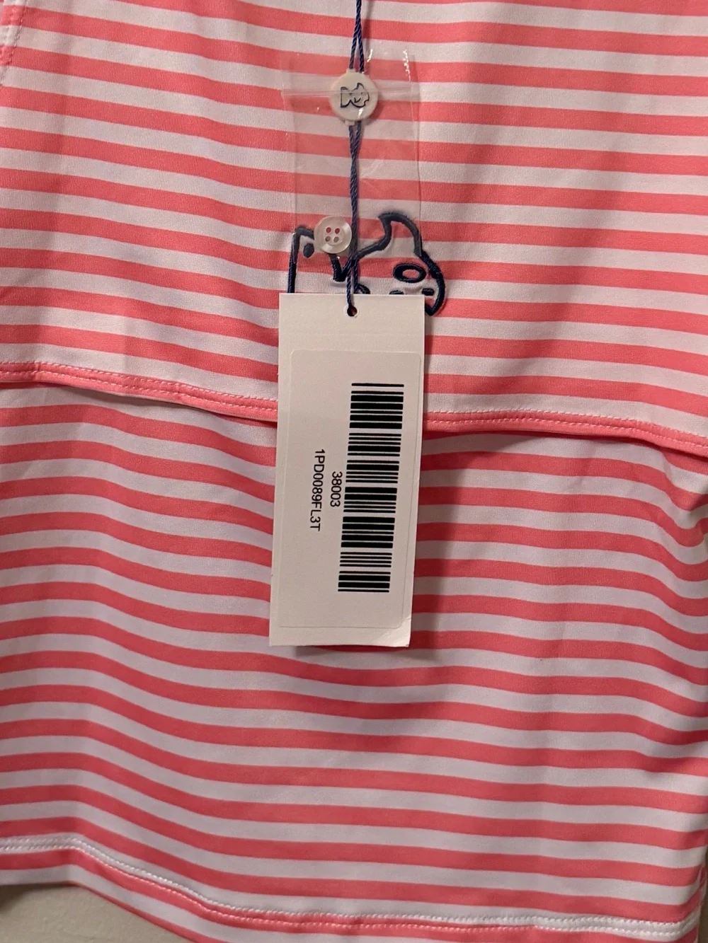 Prodoh Peach & White Striped Polo Shirt