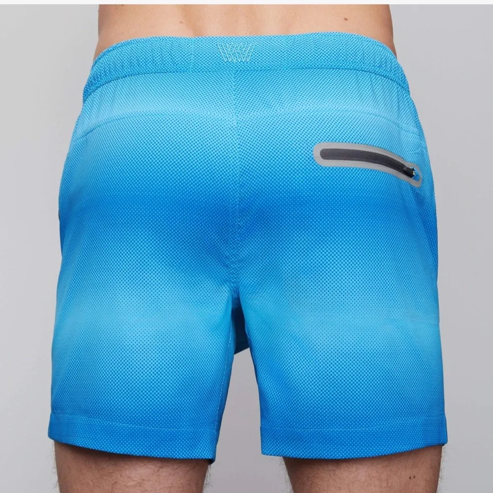•MACK WELDON• NWOT Blue‎ Waterslide Pulse Stripe Swim Trunks Shorts Size XXL
