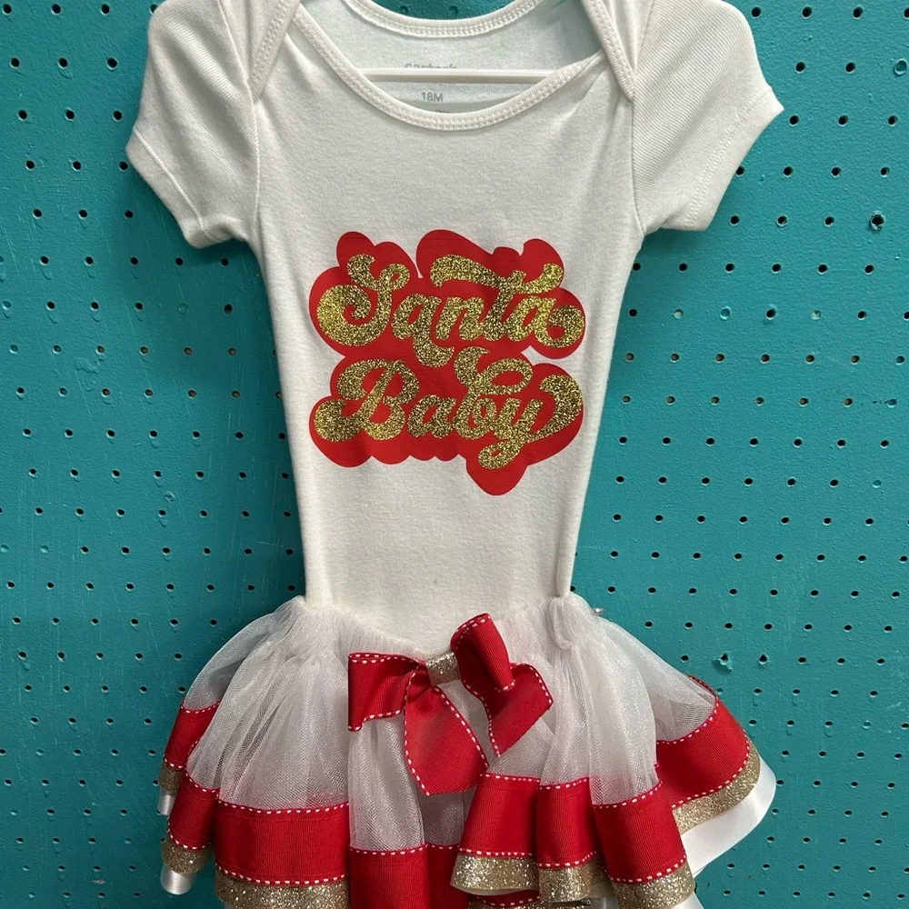 Carter's Santa Baby 2 Piece Outfit with tutu skirt 18M NWT