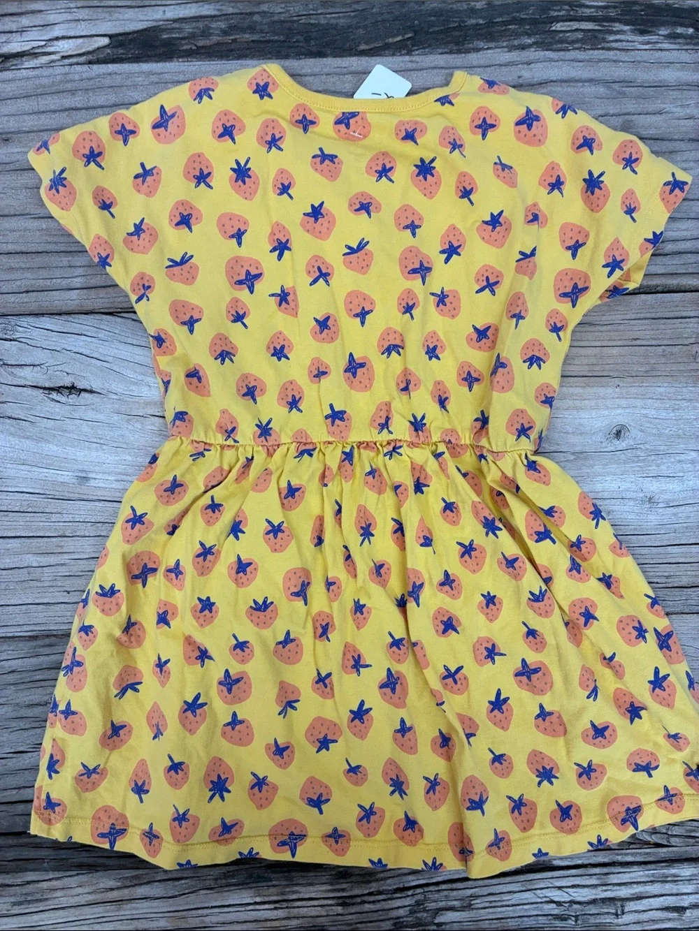 Tea Collection Girls Yellow Strawberry Short Sleeve Cotton Twirl Dress Size‎ 6