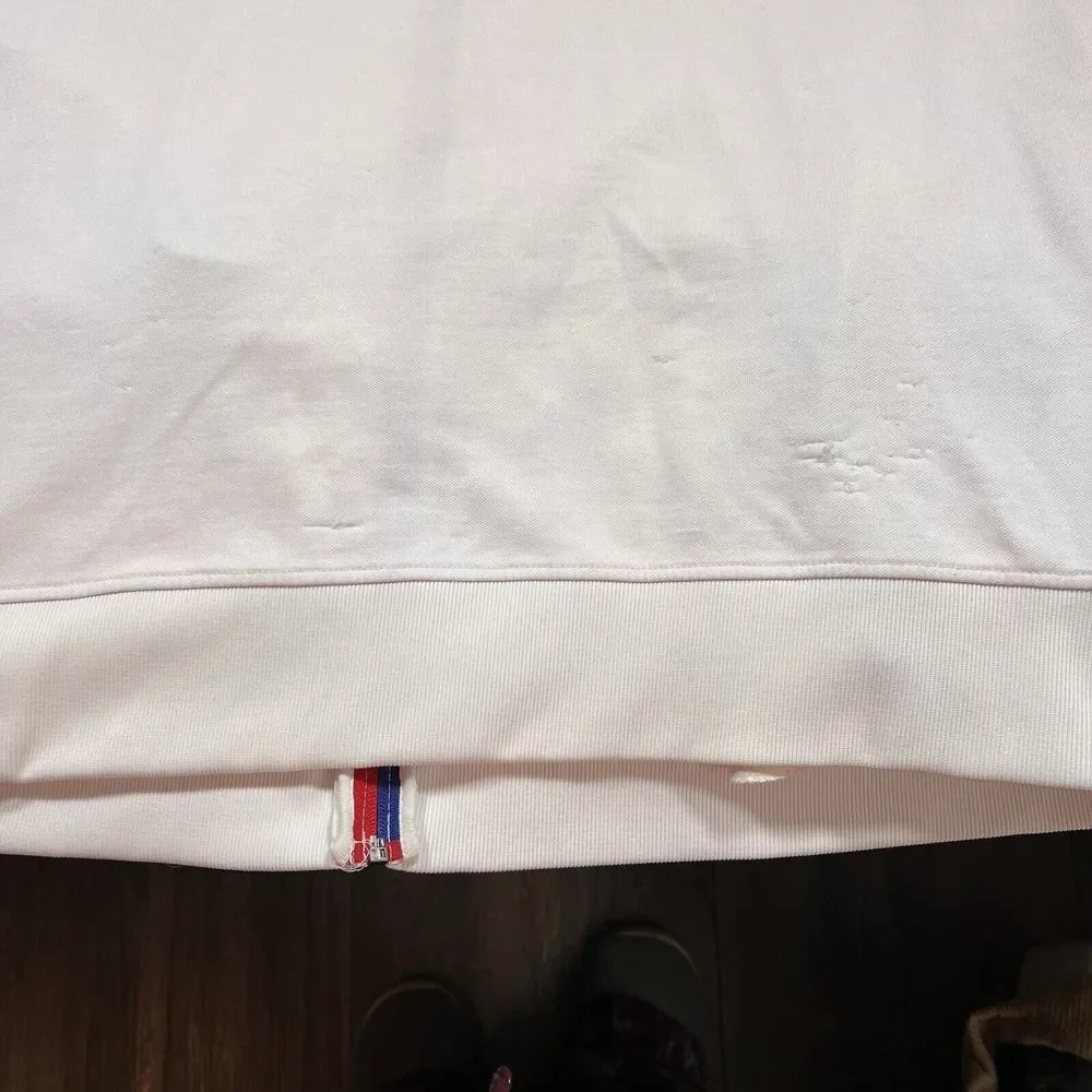 Avirex Aviator Flight Jacket White Mens Size XXL Pockets‎ Full Zip Epaulettes