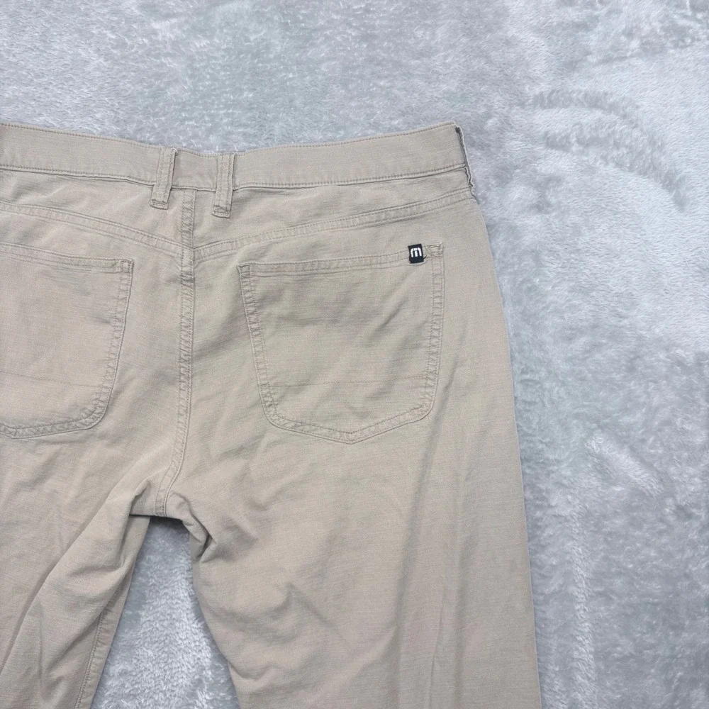 TravisMathew Pants Mens‎ 33 Khaki Tan Golf Casual Stretch Straight Leg 5-Pocket