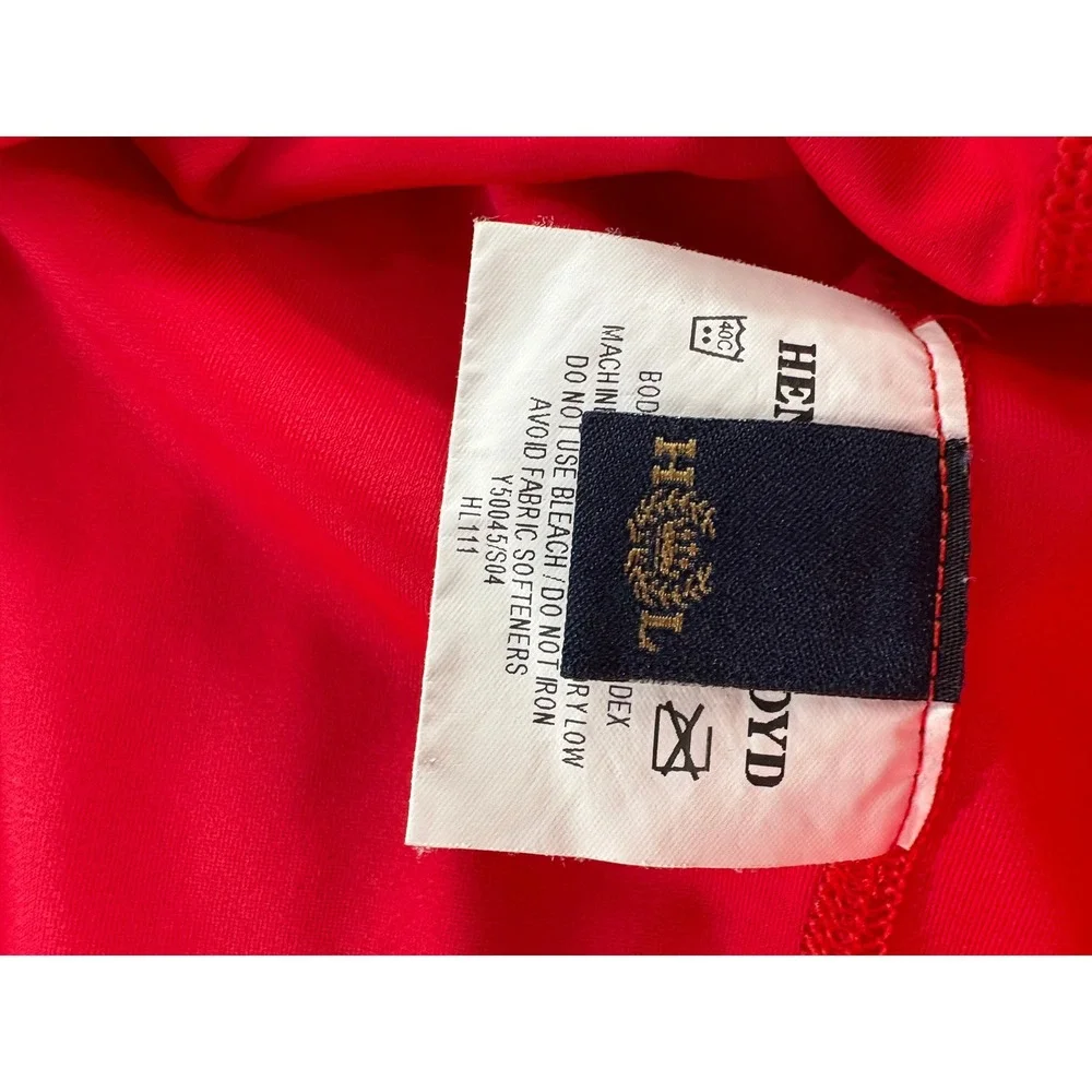 Henri Lloyd Base Layer Shirt S Red Black HL111 Mock Neck Long Sleeve Rash Guard