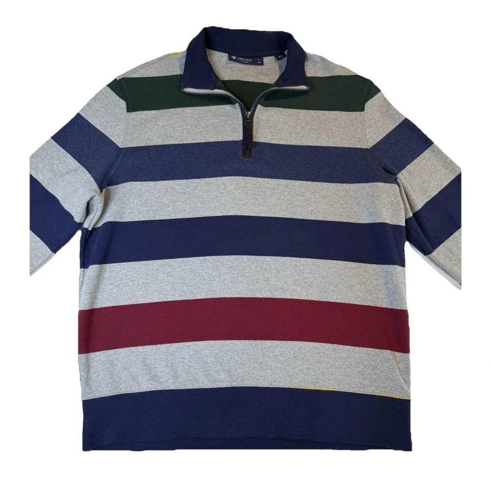Cremieux Classics Men's Quarter Zip‎ Pullover | Striped Knit | Size M