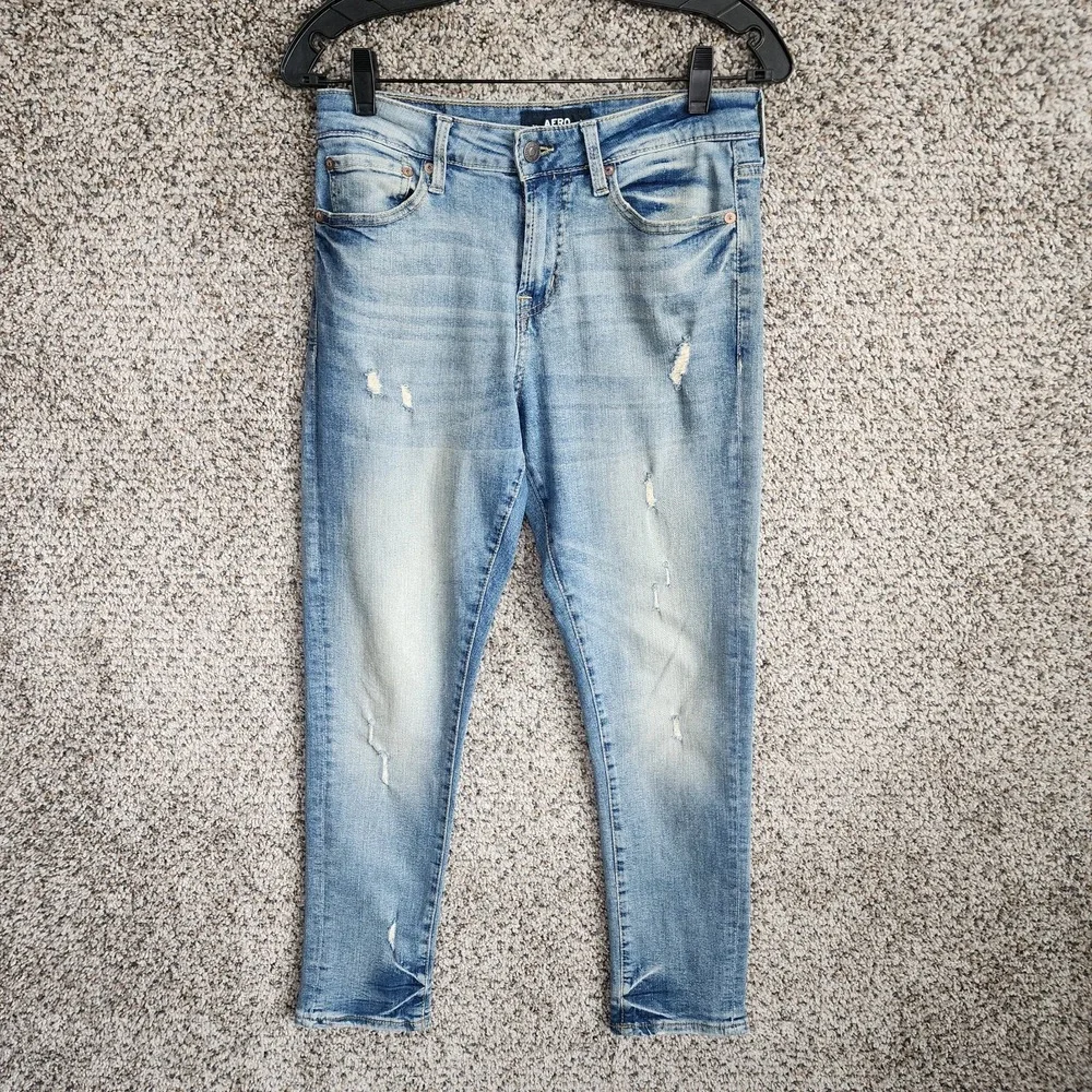 Aeropostale Jeans Mens 27x28 Athletic Skinny Denim Blue 5‎ Pocket Casual