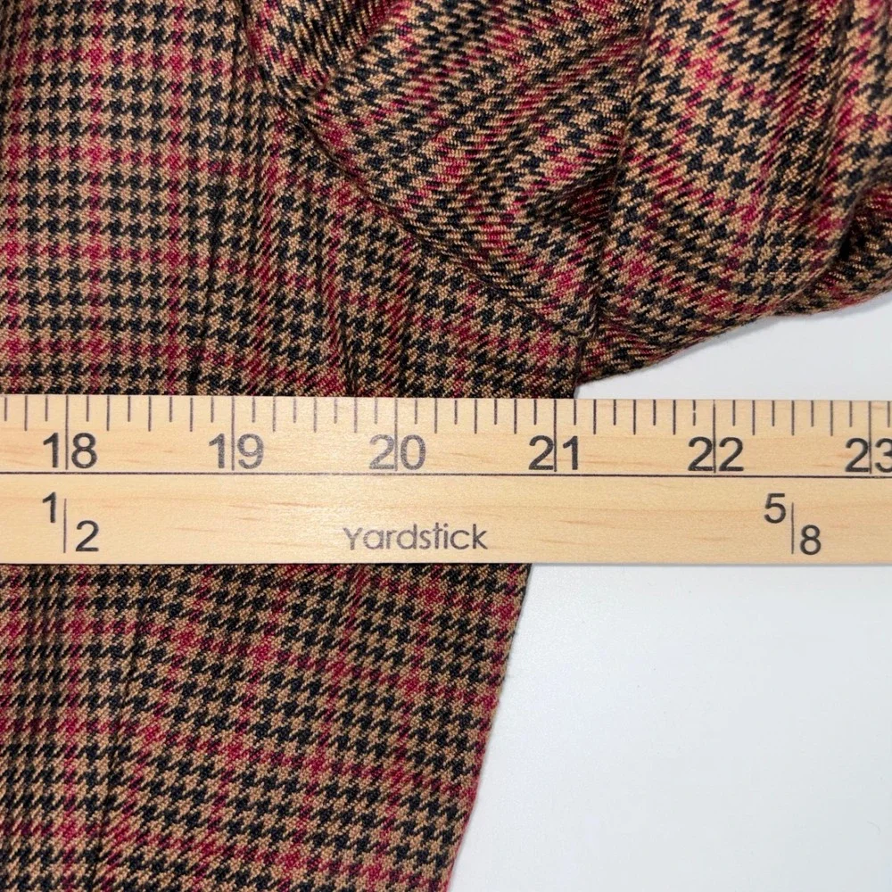 Le Suit Vintage Houndstooth Skirt Suit Set Brown Red Blazer 16 Skirt 12