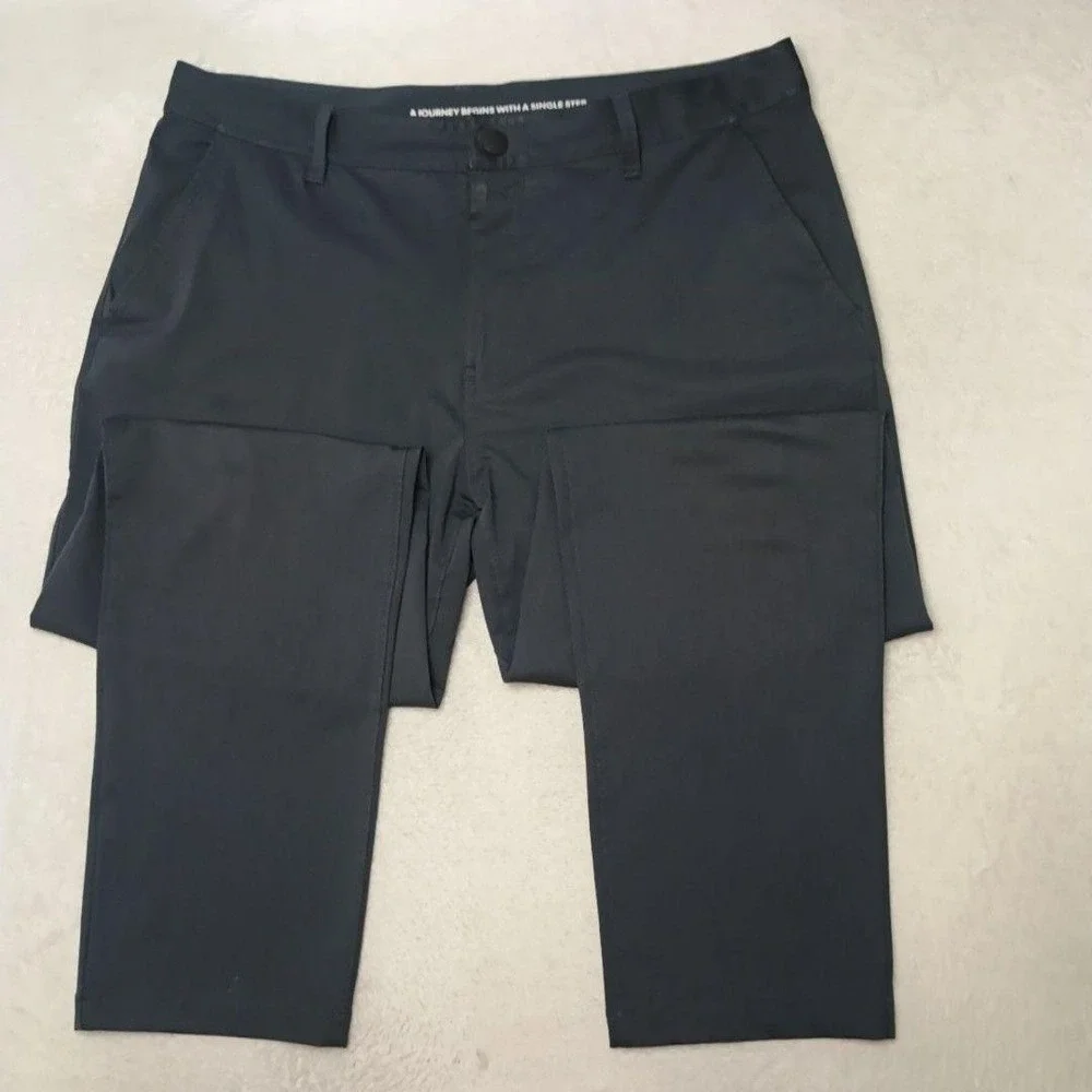 Rhone Pants Men 34x29 Gray Commuter Slim Chino Microfiber Stretch Travel Golf