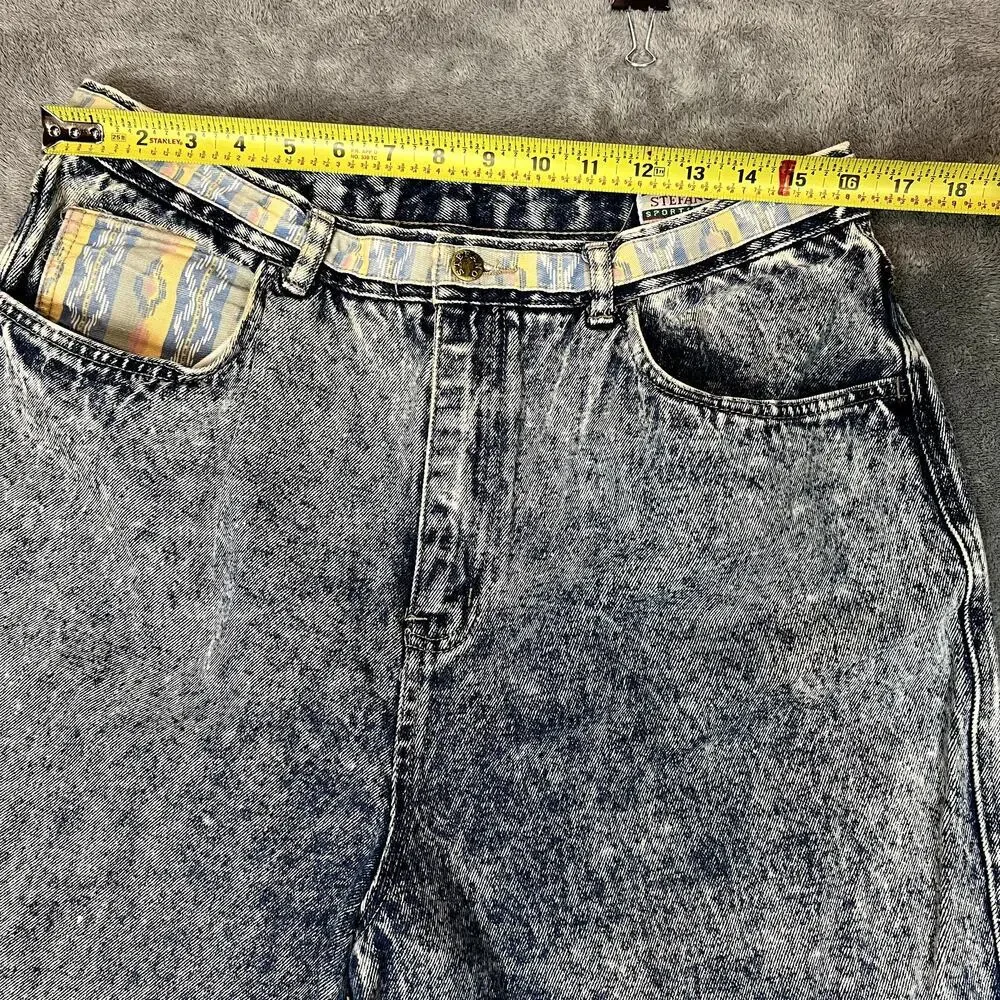 Vintage 80's Stefano Jeans‎ Womens 34 High Waisted Tapered Patina Denim Retro