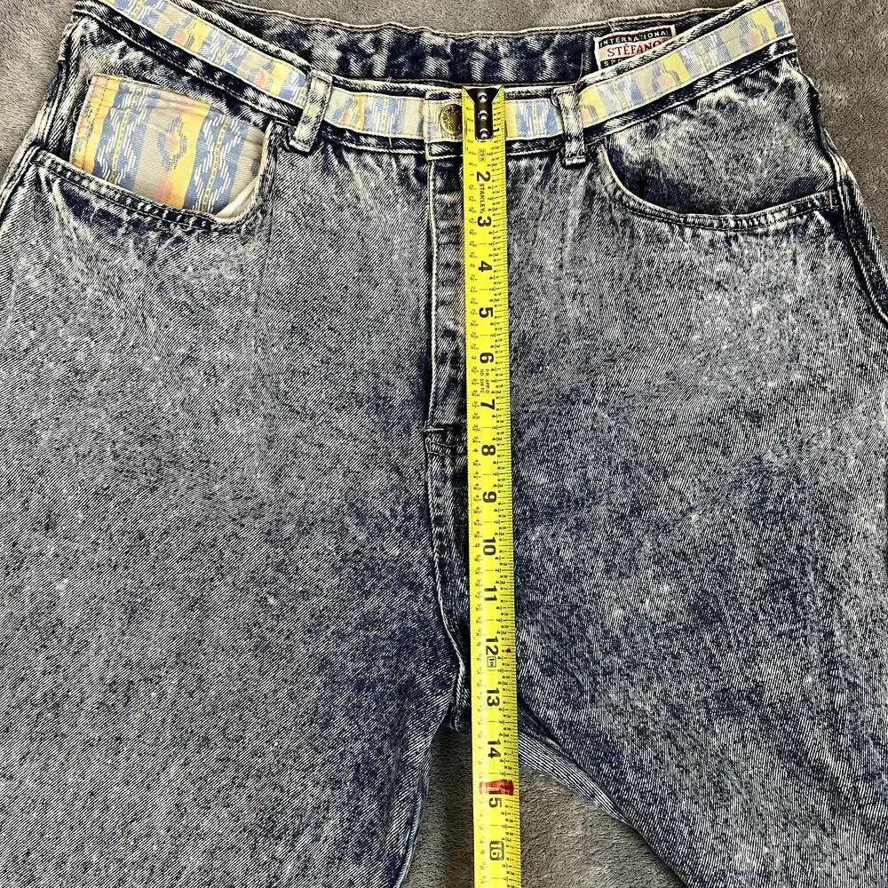 Vintage 80's Stefano Jeans‎ Womens 34 High Waisted Tapered Patina Denim Retro