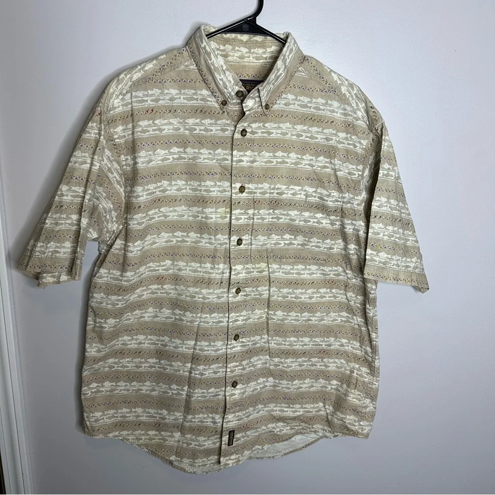 Vintage Woolrich Men’s Large‎ Short Sleeve Fish Lure Hawaiian Button Shirt