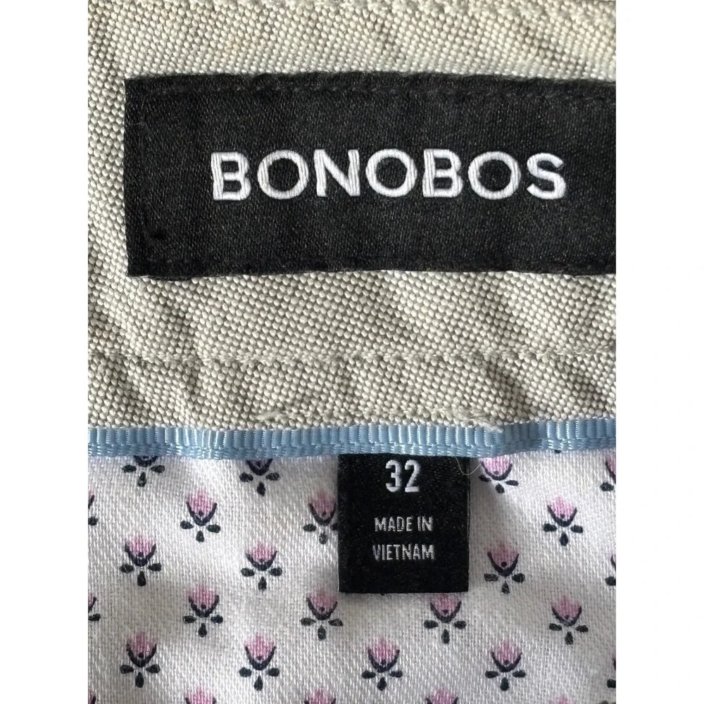 Bonobos Mens Stretch Washed Chino Shorts Light Grey 7 Inch Inseam Size 32 NWOT