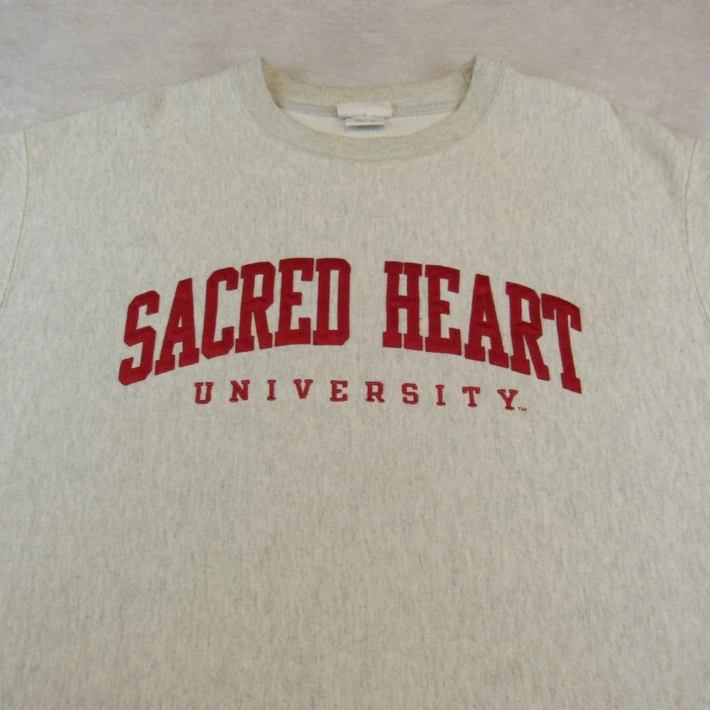 Champion Reverse Weave Sweatshirt Mens Large Grey Excellent Sacred Heart Univ
