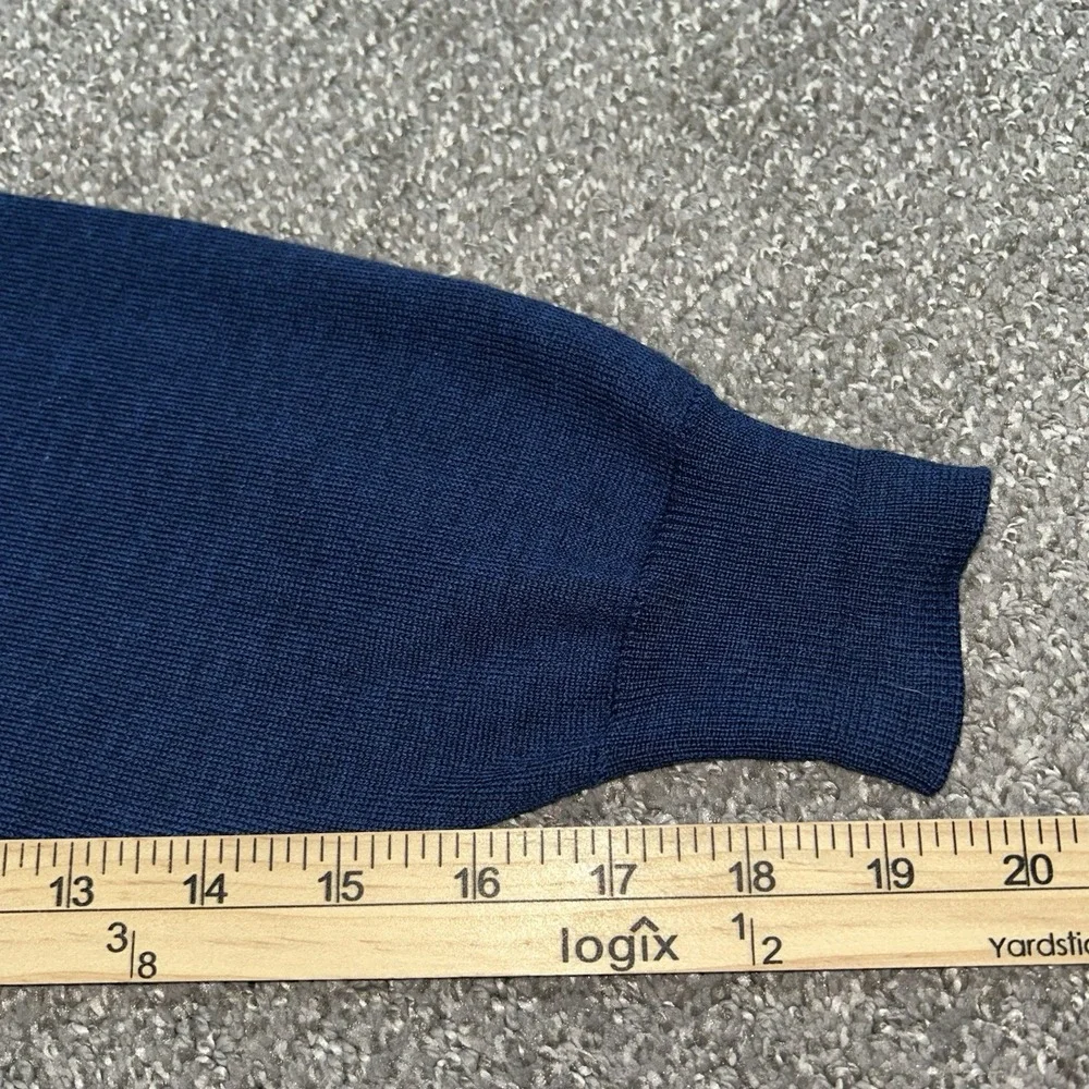 Toscano Firenze Men's XL 100% Merino Wool V-Neck Sweater – Blue EUC