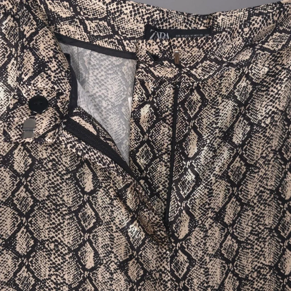 ZARA New Trousers Pants MEDIUM Snake Print Flared Boot HighRise Flowing 7484/231