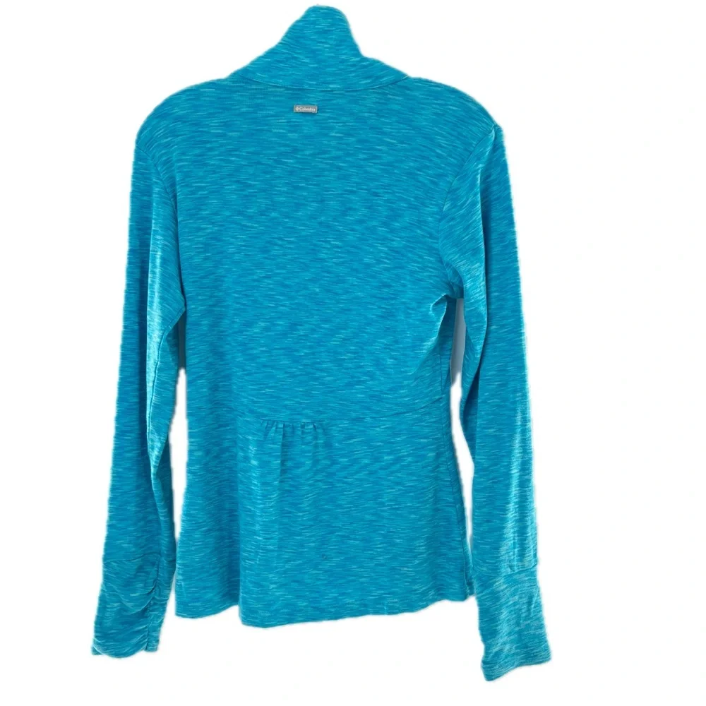 Columbia Half-Zip Pullover Mock Turtleneck Turquoise Space Dye Size Medium