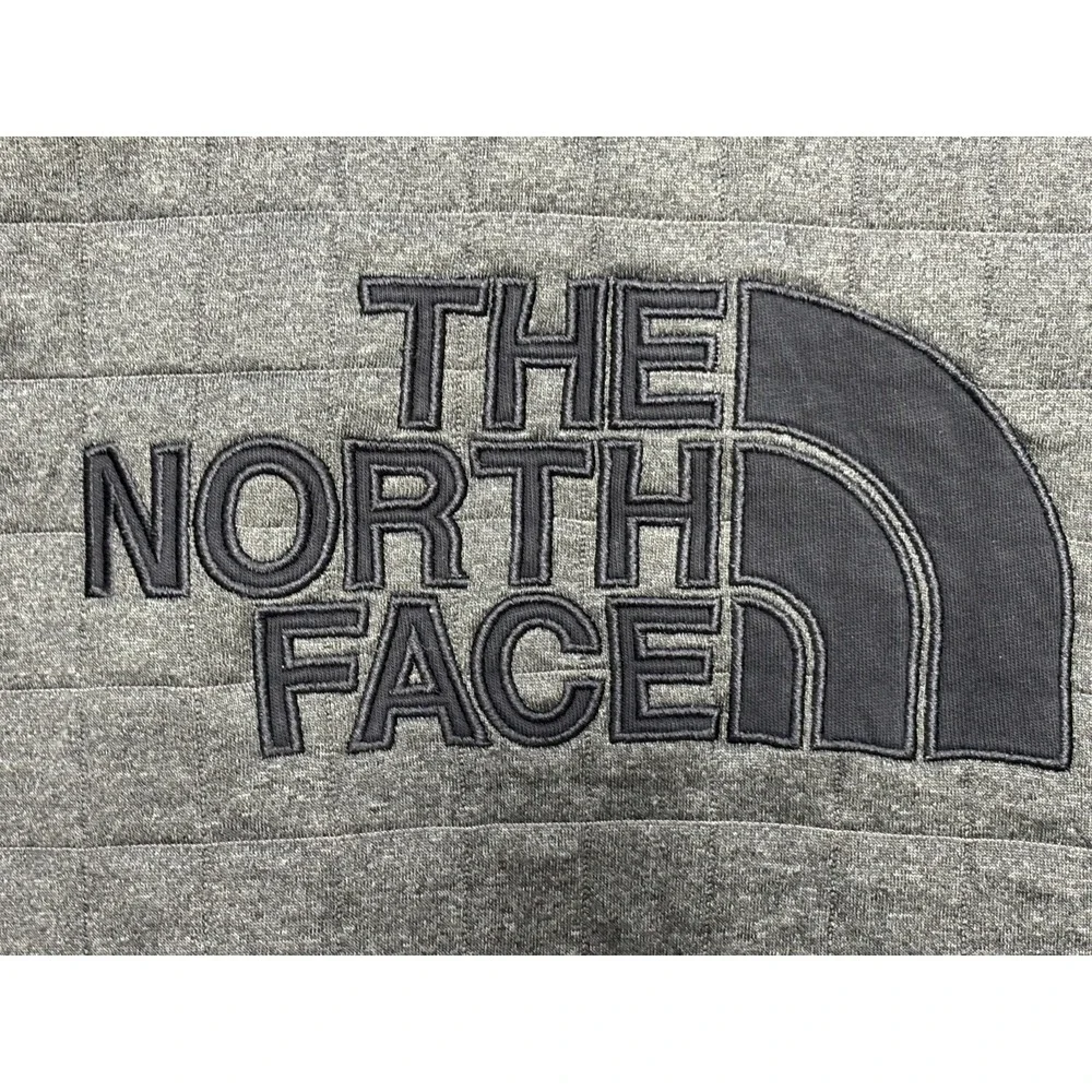 The North Face Half Dome Quilted Pullover Hoodie Womens Gray Lined Pockets Small