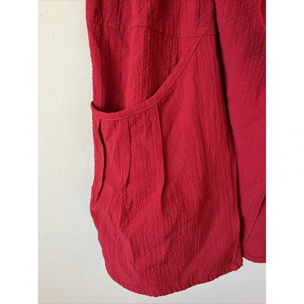 GUMPS San Francisco Red Size XL Lagenlook Tunic Boho Artsy Top Lightweight
