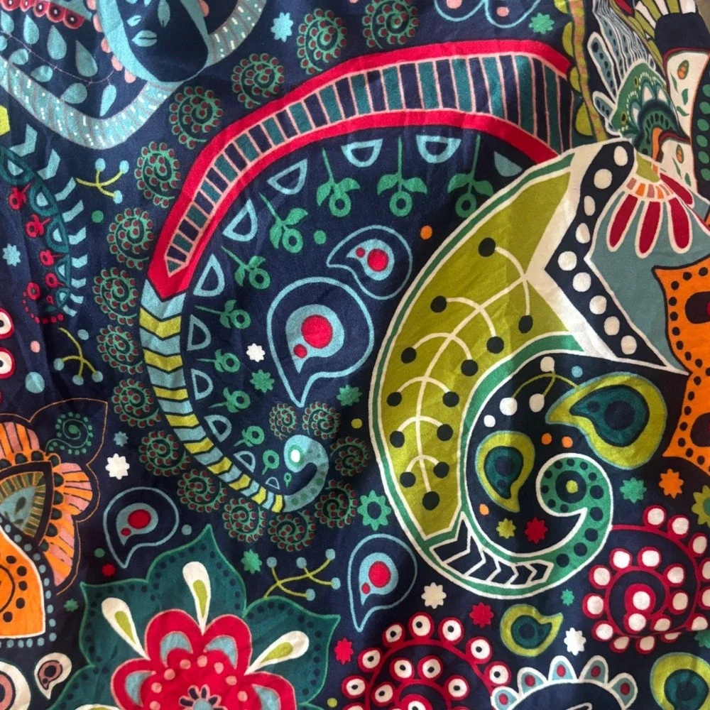 Smiry Printed Couch Cushion Cover‎ Stretch Paisley Floral Slipcover Blue Green