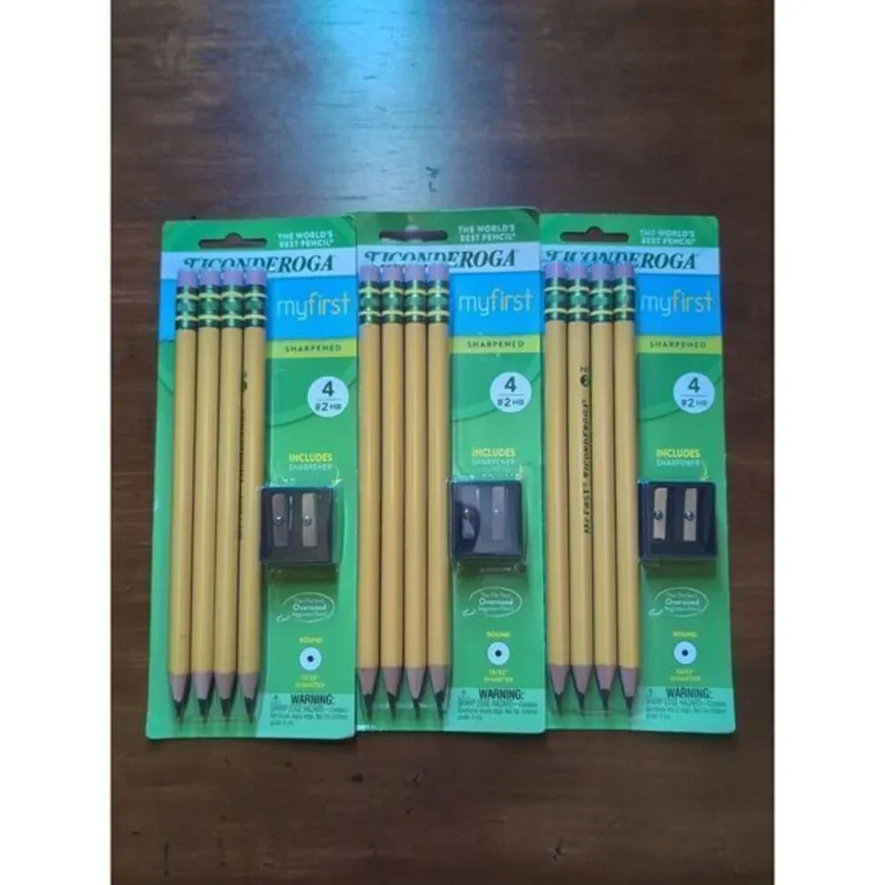 Ticonderoga My First Pencil #2‎ HB 4 Count W/ Sharpener 33309 LOT OF 3 New