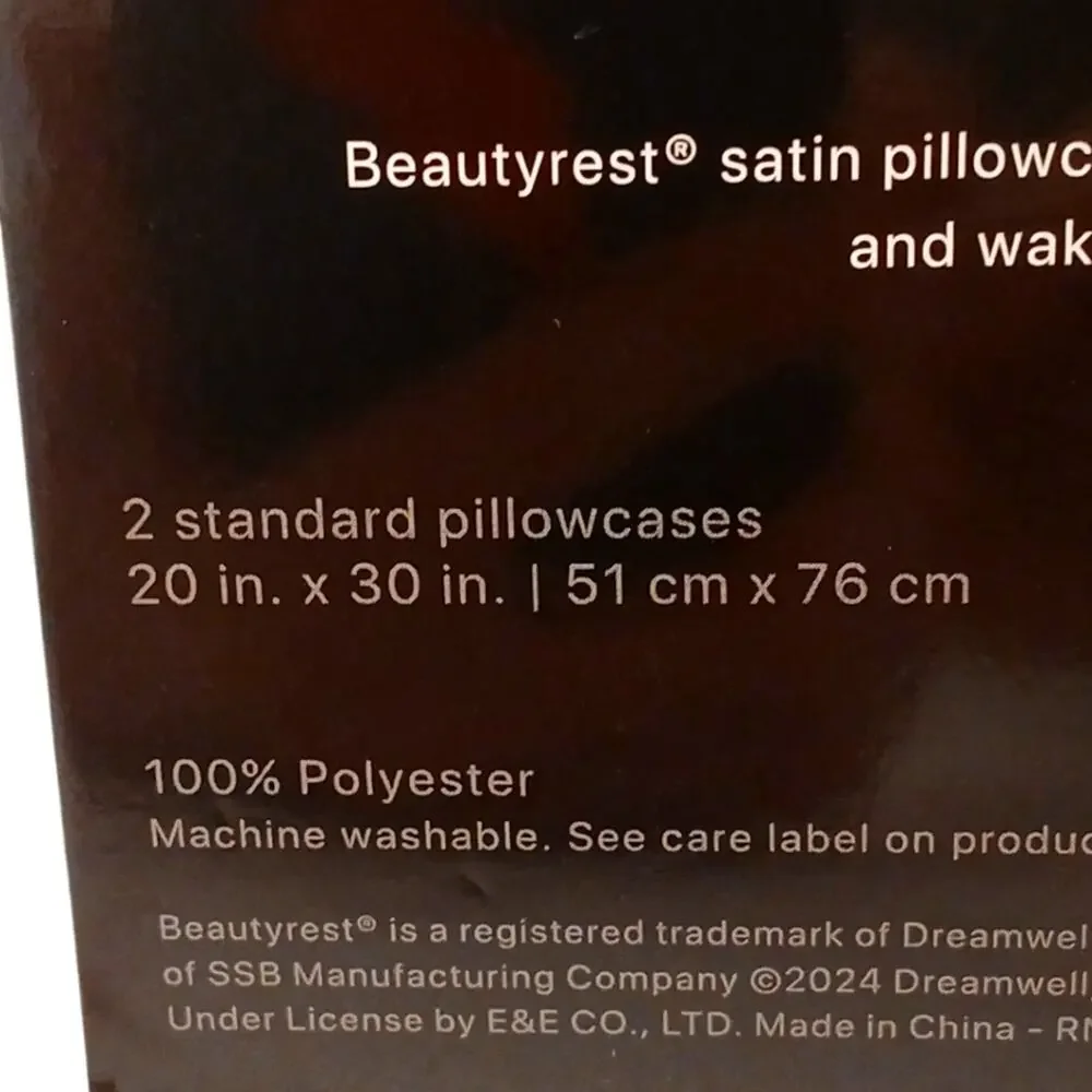 2 Pc Beautyrest STANDARD Satin Pillowcases BLUE Silky Therapeutic Ha…