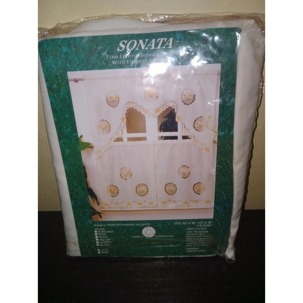 VTG 70s Sonata Floral Classic Window Curtains 60