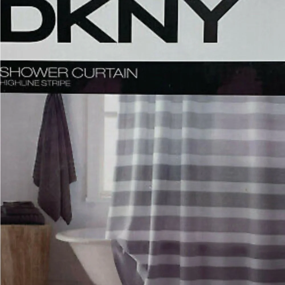 DKNY Gray /white Shower Curtain
