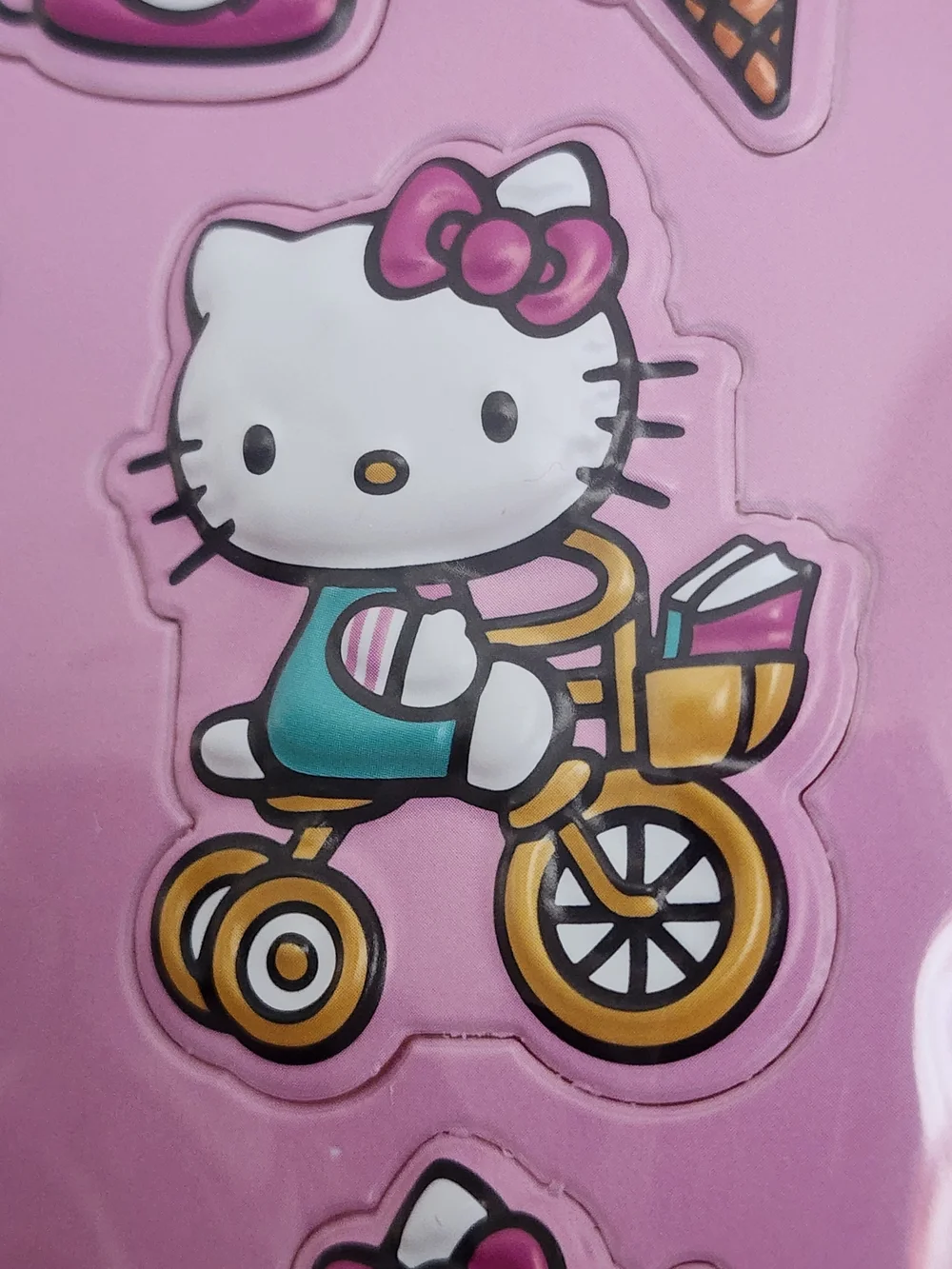Sanrio Hello Kitty Pink Puffy Sticker Sheet, Support Your Seller