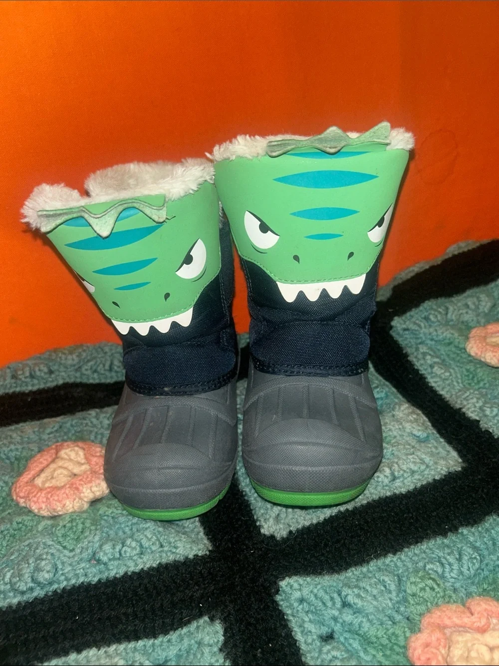 Kids Green Monster Snow Boots - Cozy Lined Winter Boots (toddler 9)