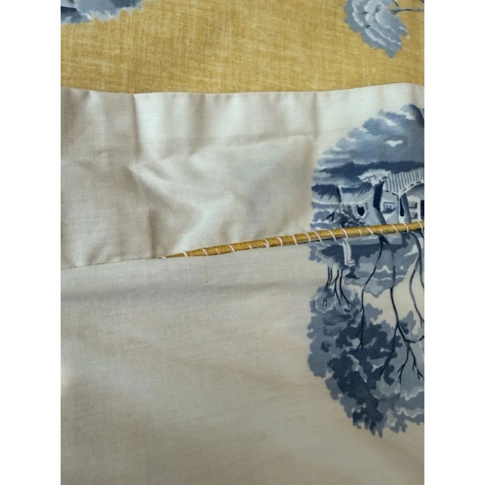 Yves Delorme Paris Queen Reversible Duvet Cover + 2 Shams Luxury Percale France