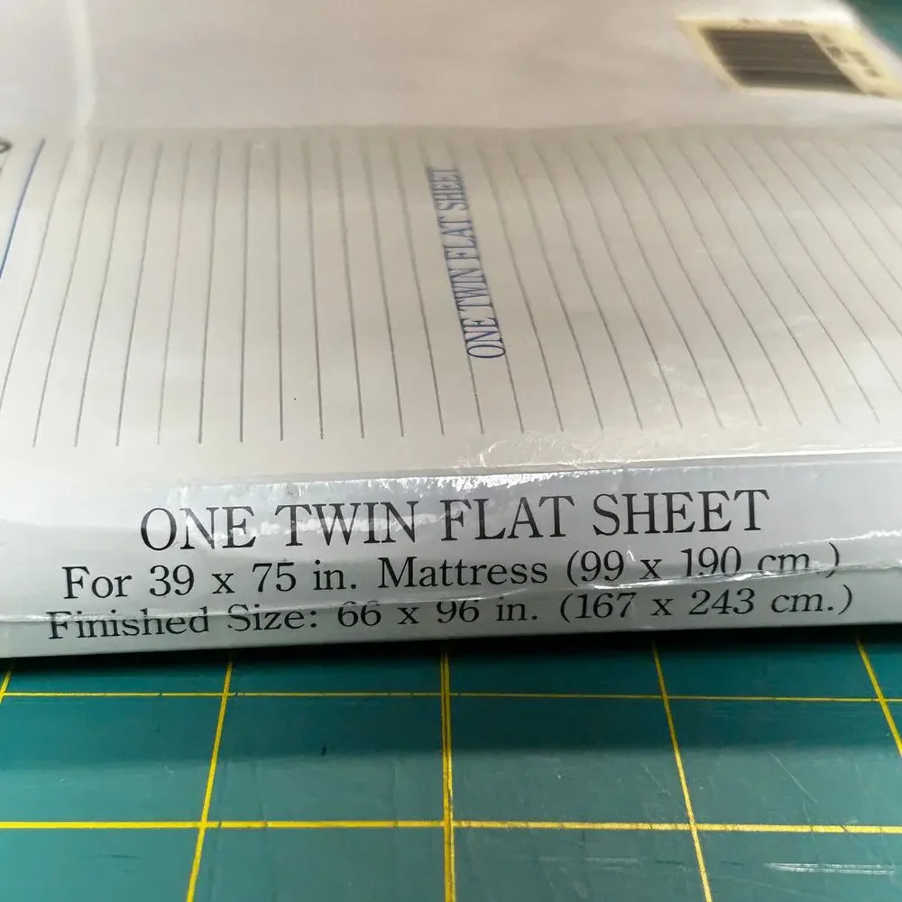 Vtg Stevens Twin Flat Sheet White NOS Sealed Cotton Blend No Iron 66x96 USA Made