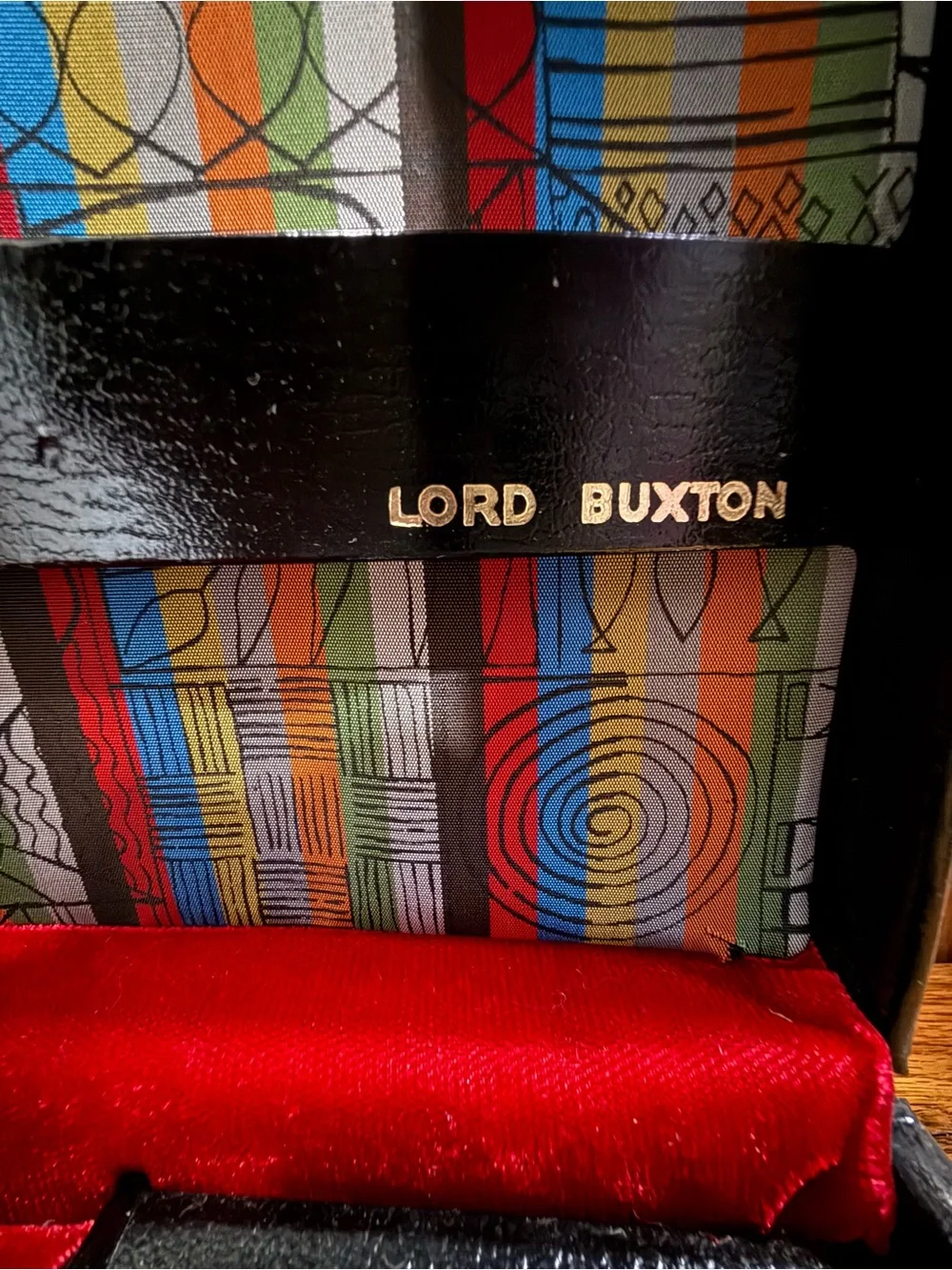 Lord Buxton Black Leather Jewelry Box Red Velvet Lined Ring Case 25+