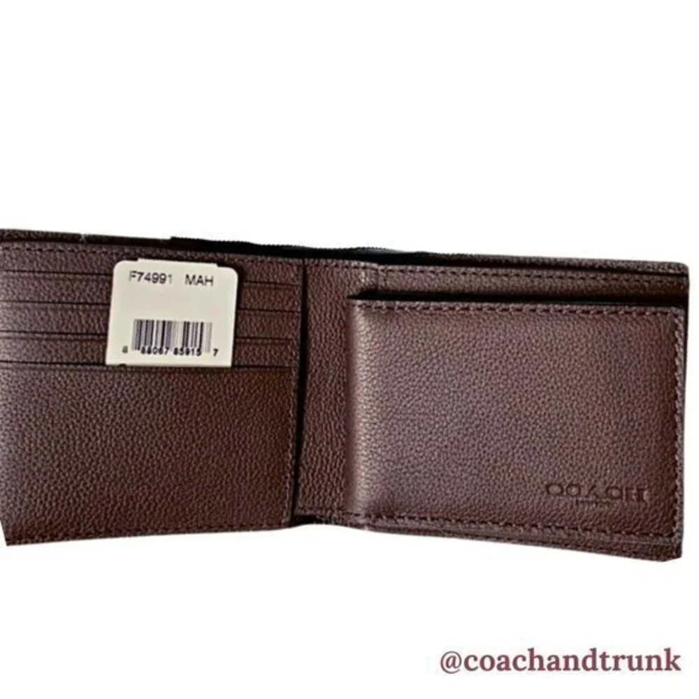 COACH Leather 3 in‎ 1 Wallet Compact Mahogany NWT