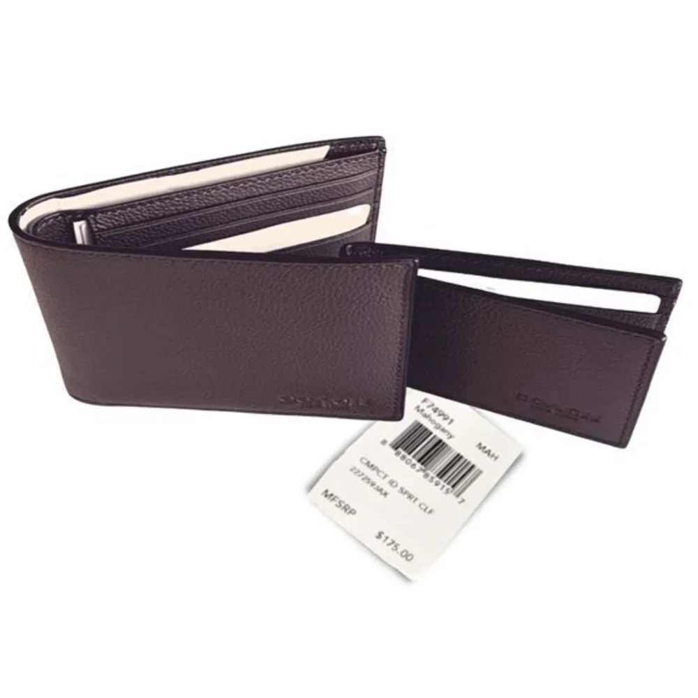 COACH Leather 3 in‎ 1 Wallet Compact Mahogany NWT