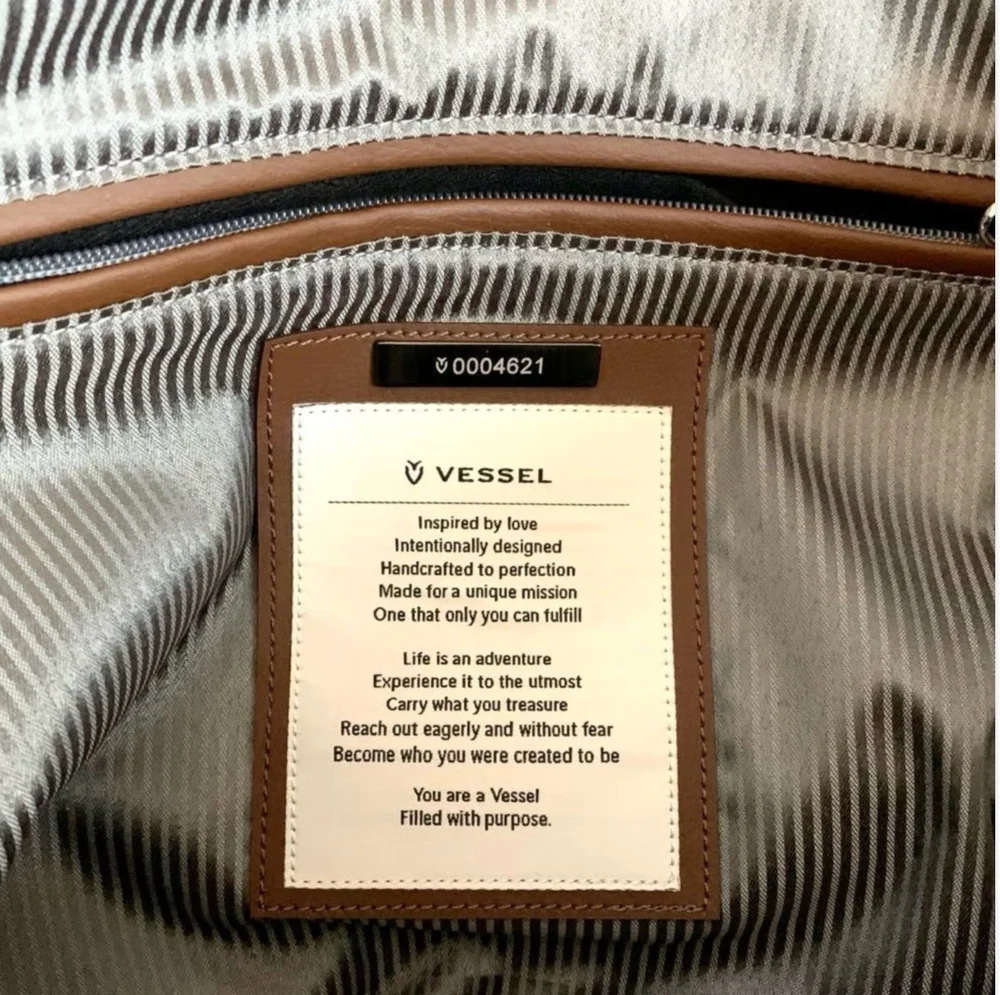 Vessel brown blue