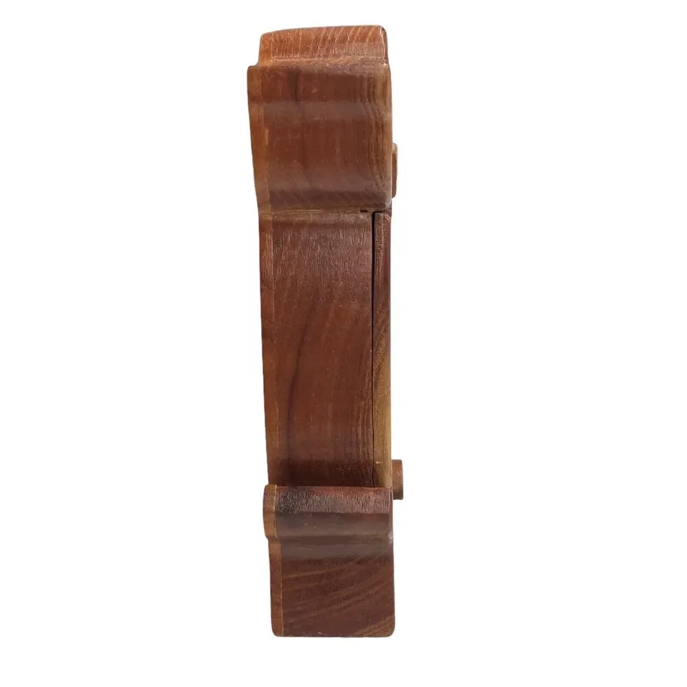 Hand-Carved Wooden Owl Puzzle Box 2- Pieces Hidden Drawers Jewlery Box‎