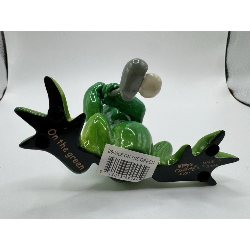 KITTY'S CRITTERS On The Green FROG CERAMIC WITH‎ BOX 2007 Golfers Gift