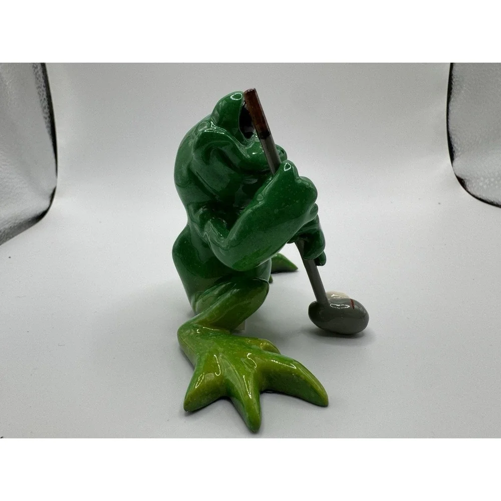 KITTY'S CRITTERS On The Green FROG CERAMIC WITH‎ BOX 2007 Golfers Gift