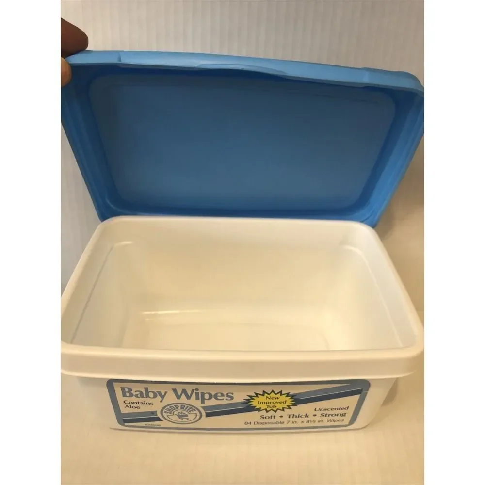 Vintage Baby‎ Wipes Empty Container 1991 Photo Prop Lid Is Loose