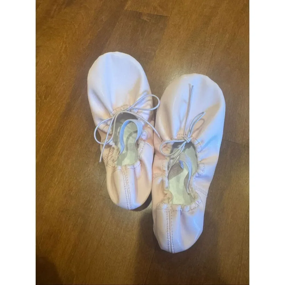 Kids Ballet Slippers Size 2 Light Pink Soft Sole Dance Shoes Elastic Strap