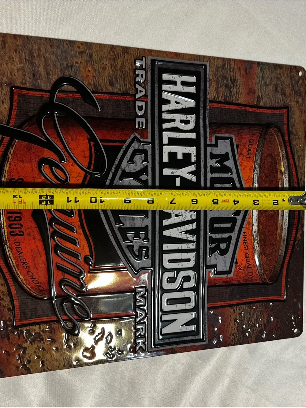 Harley-Davidson Orange and Black Genuine Metal Wall Plaque
