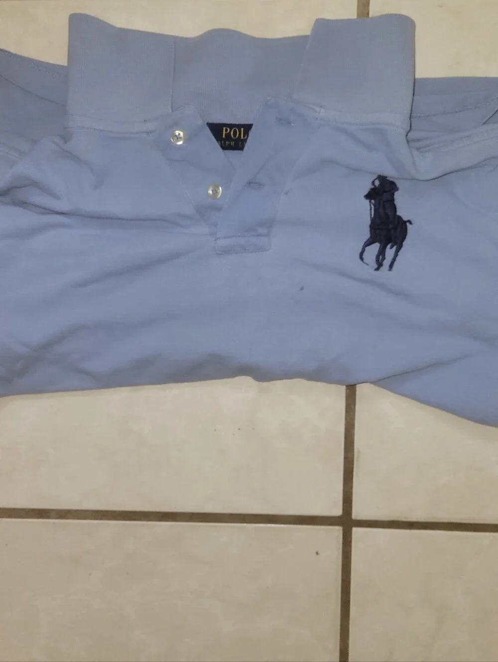 Ralph Lauren Men’s Pale Blue Polo with Navy Pony