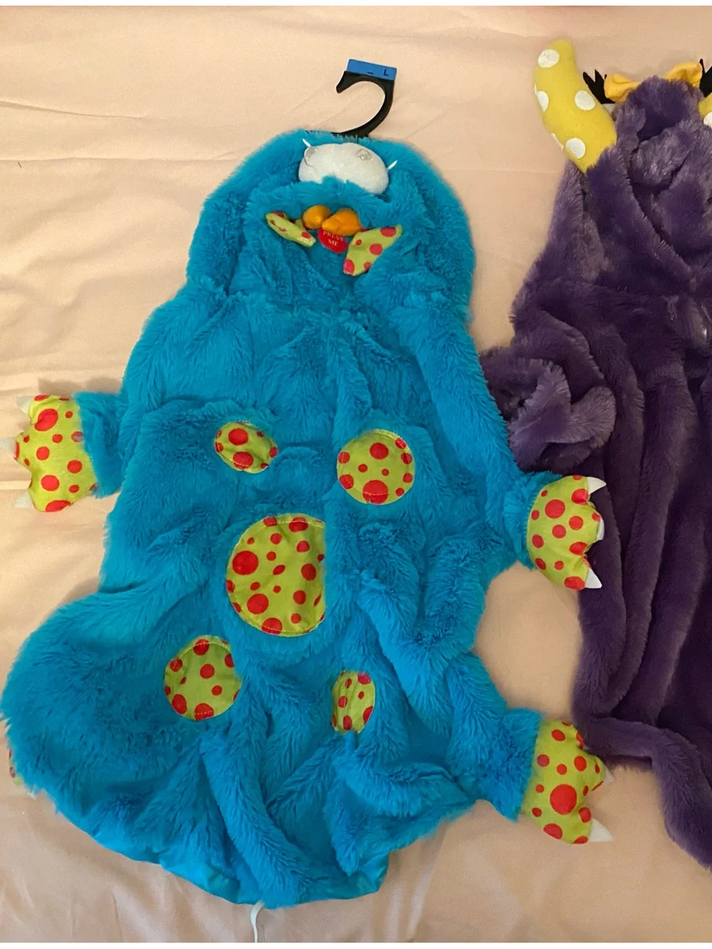 Martha Stewart Blue and Purple Plush Monster Dog Costume Set of 2 - NWOT - Large