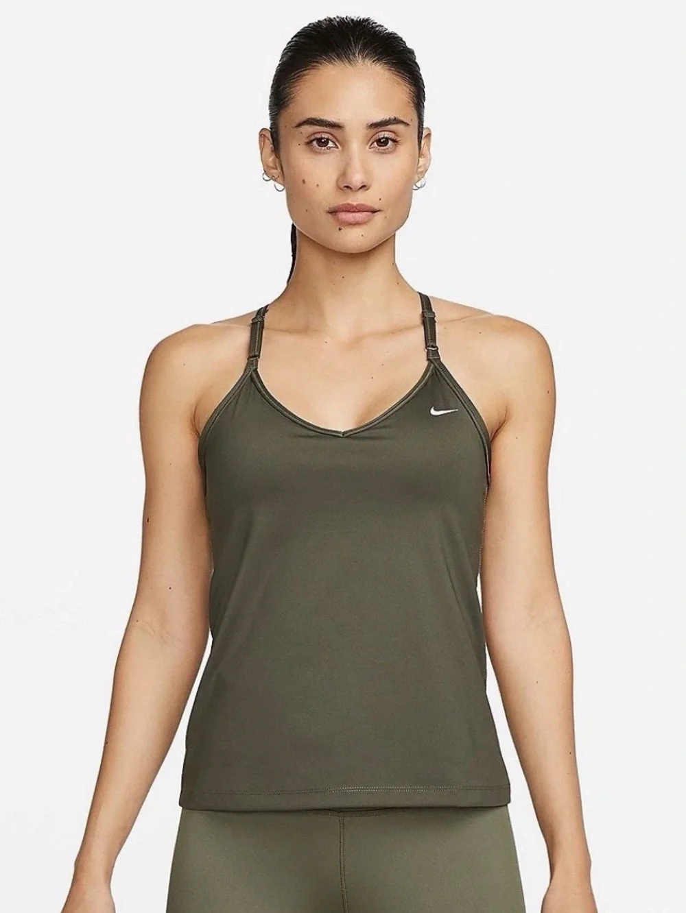 Nike Training Dri-FIT Indy Bra Tank in Olive Green Size Large