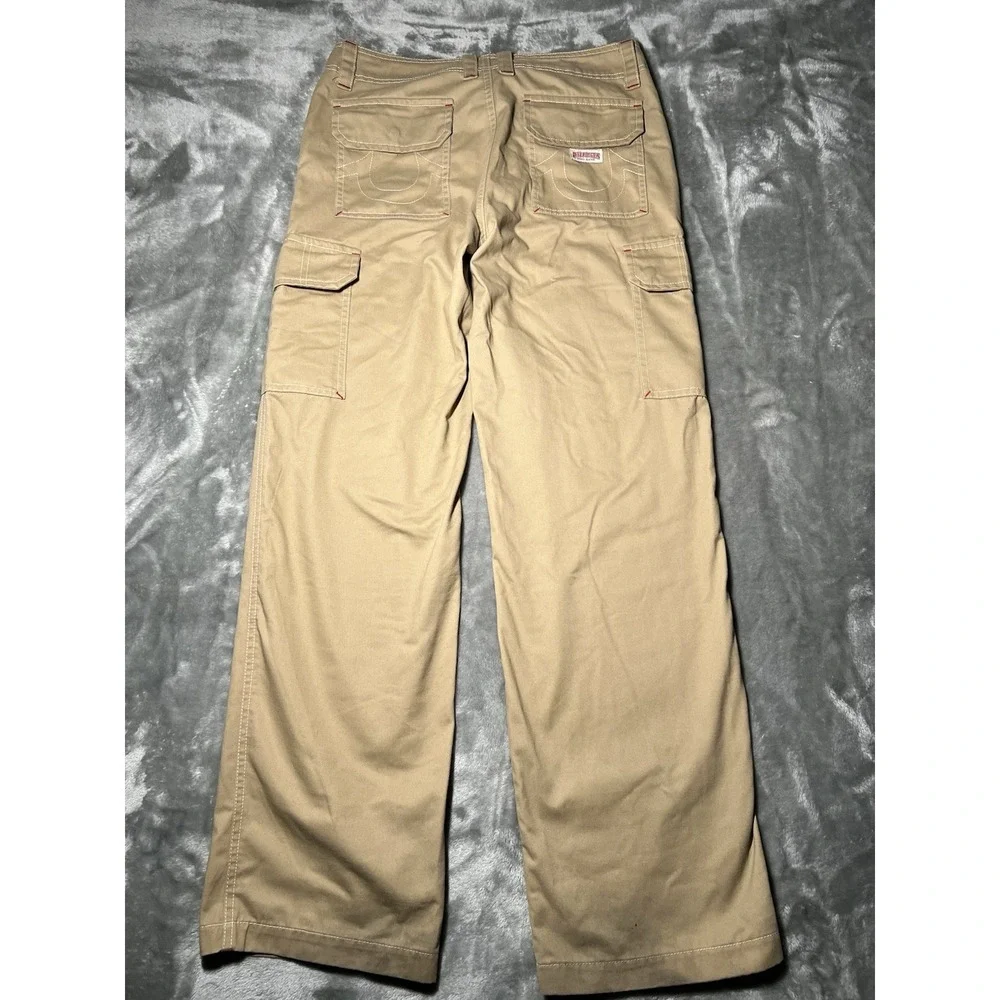 True Religion Pants Men Size 29x31 Stitch Pockets Cargo Tan‎ Pants Y2K Utility
