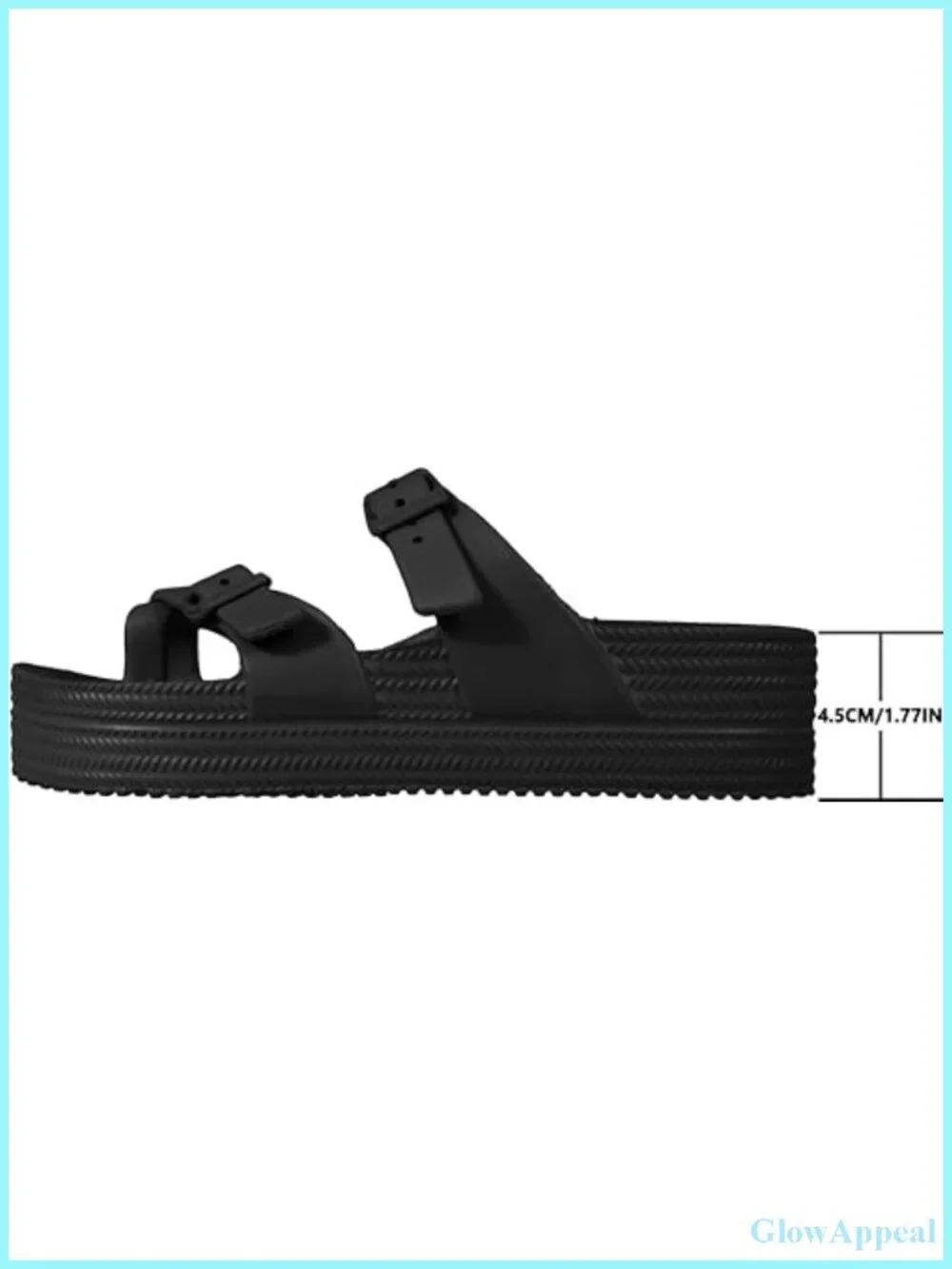 Weweya Arch Support Platform Sandals Adjustable Buckle Straps Slide