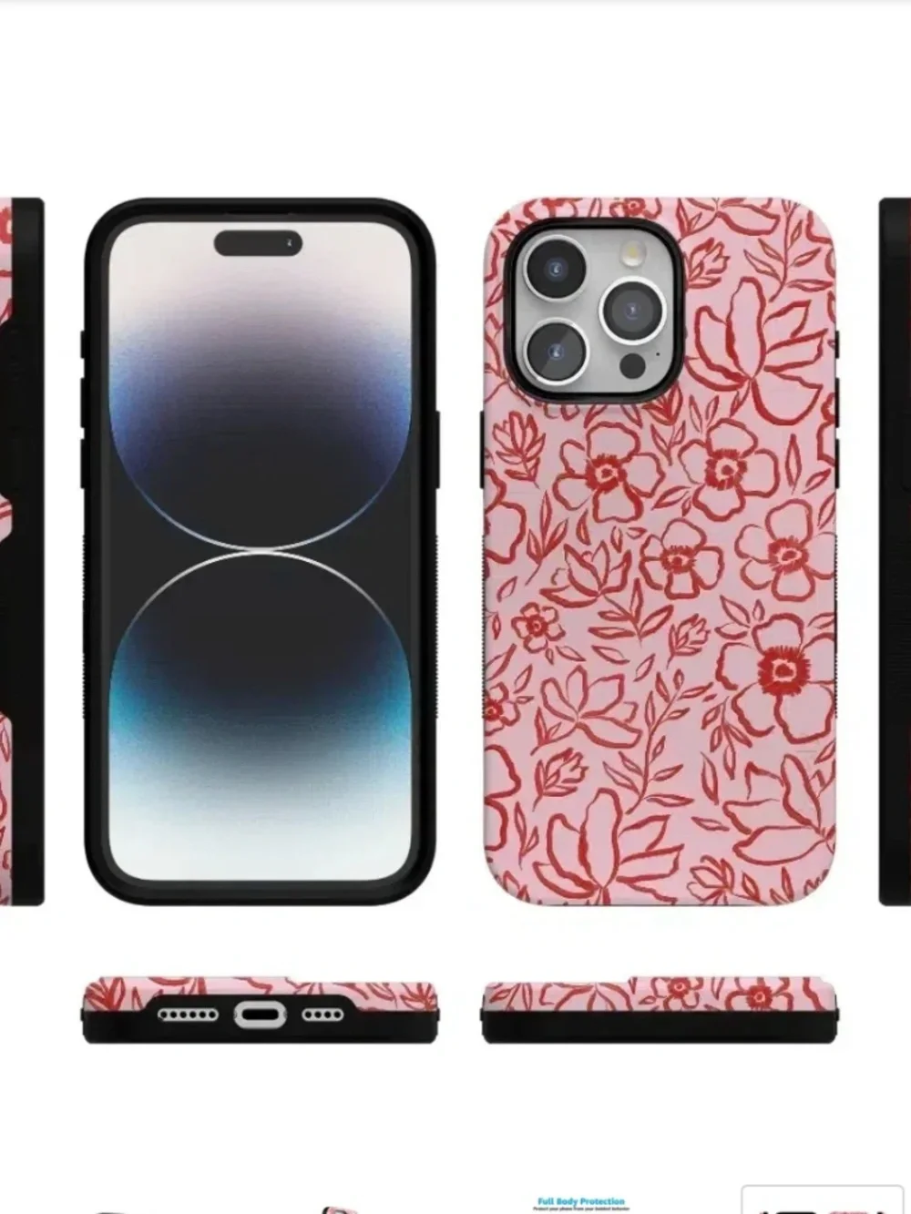 Casely iPhone 15 PRO Blush Garden Floral Doodle Case