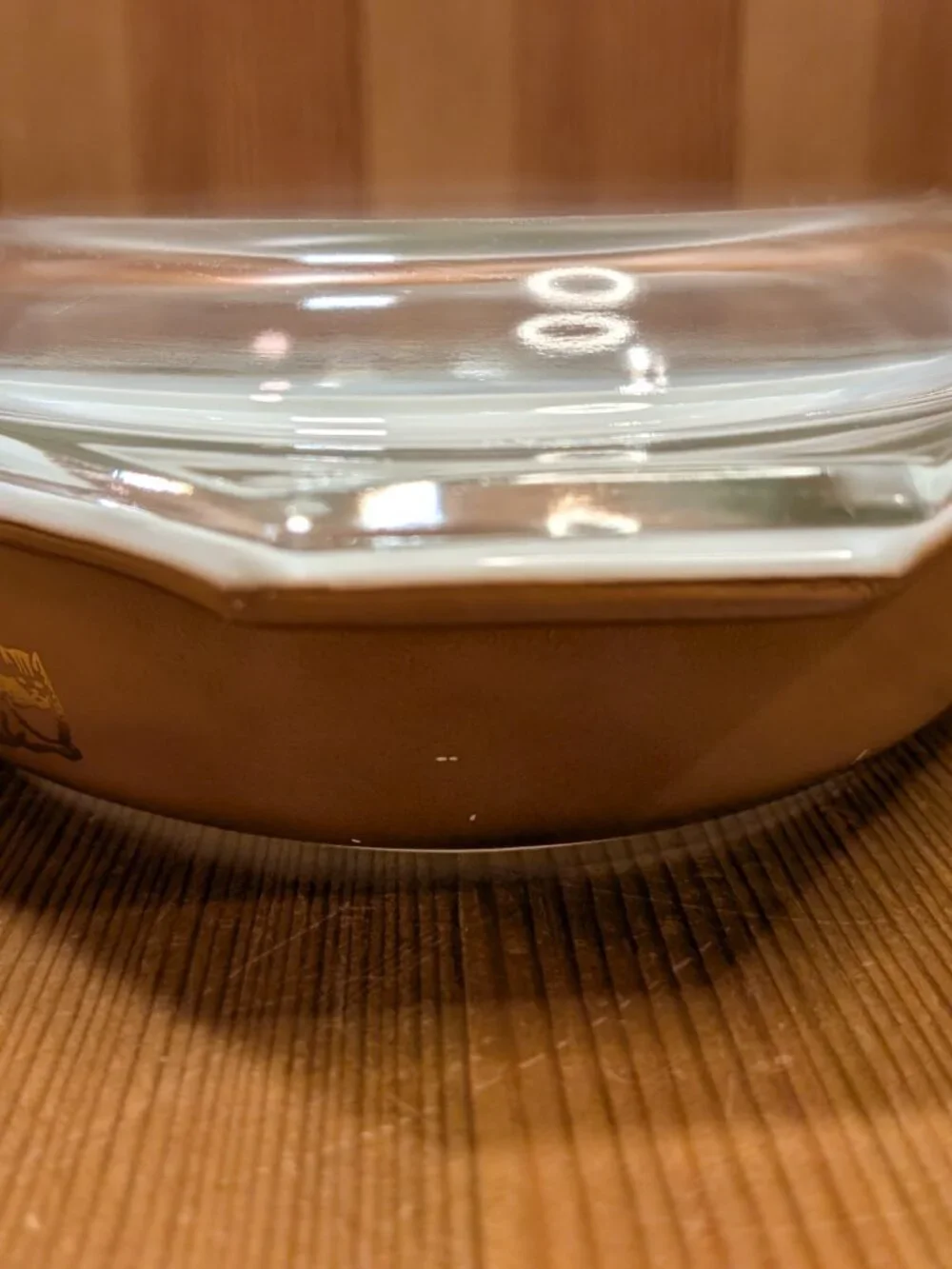 Vtg Pyrex EARLY AMERICAN HERITAGE Divided Casserole Dish 1.5 Qt w/945C Lid - EUC
