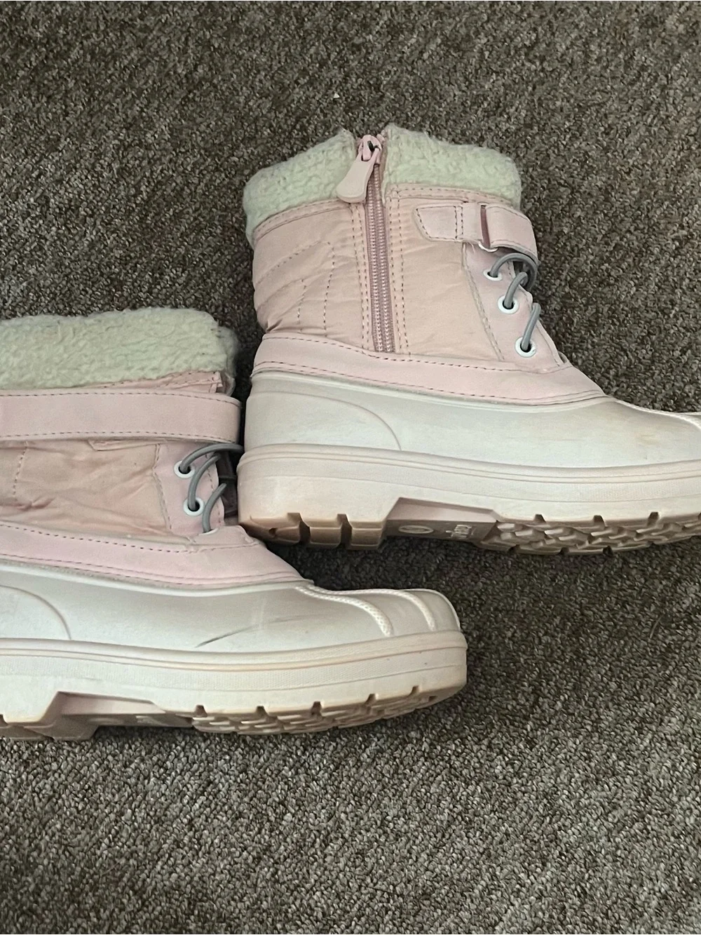 Cat & Jack Pink and Cream Kids Waterproof Winter Boots