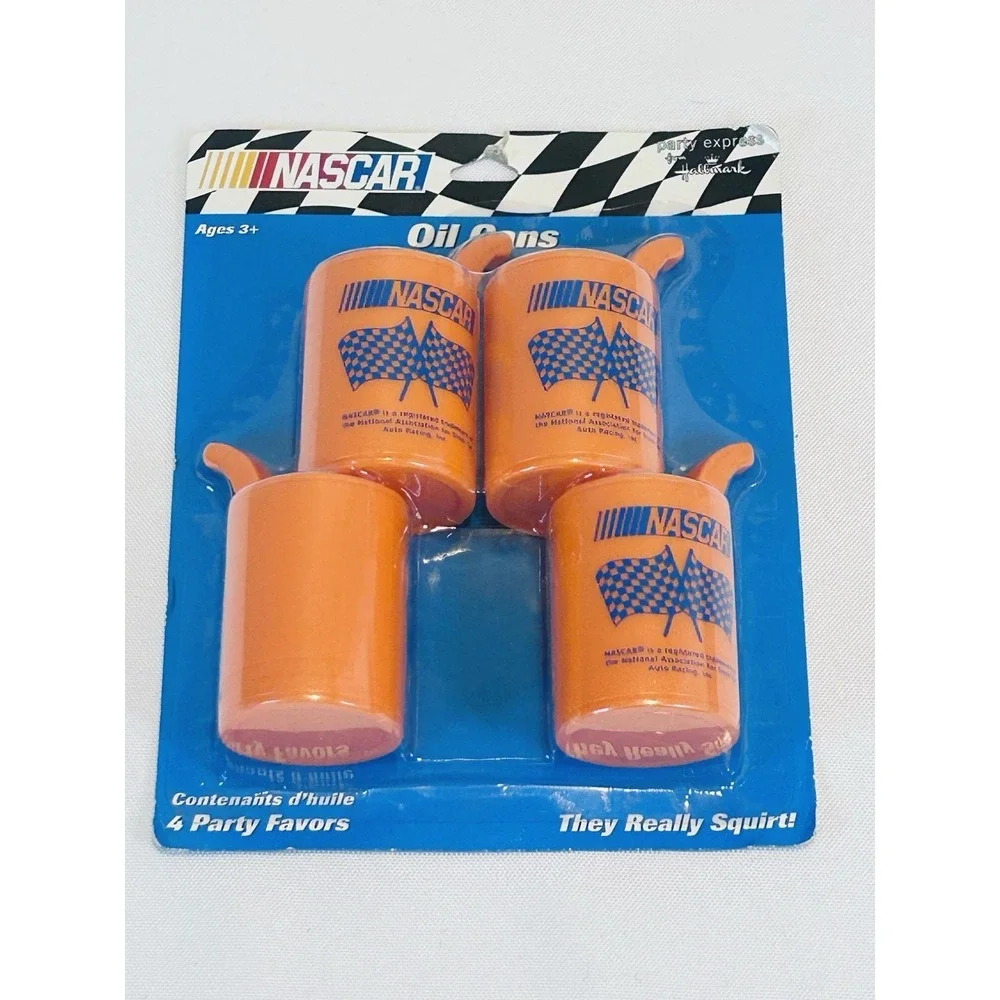 NASCAR Oil Can Party Favors Toys Novelty The Squirt 4 Pack Hallmark Orange
