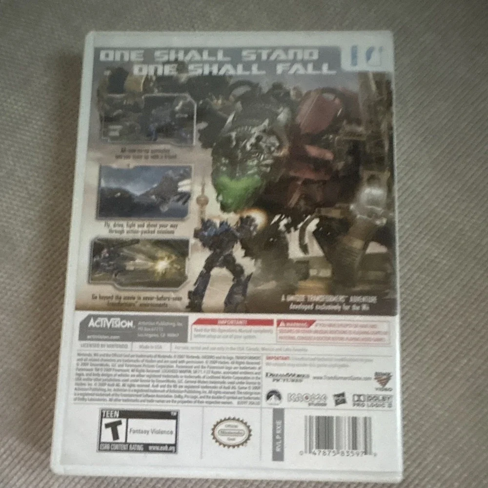 Activision Transformers: Revenge of the Fallen Nintendo Wii Action/Adventure T